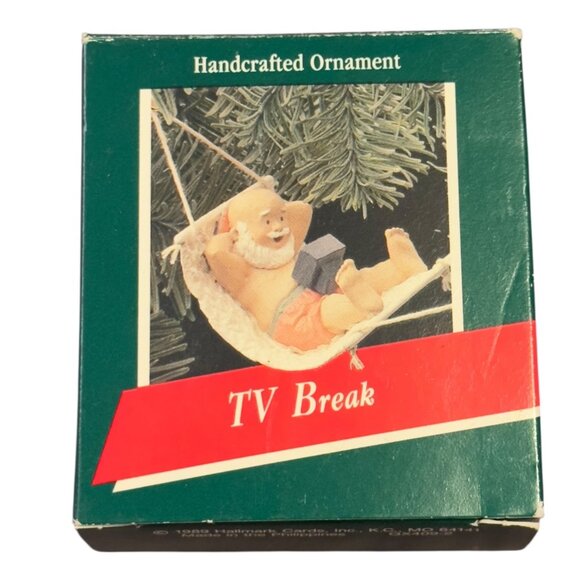 Handcrafted Santa TV Break Keepsake Hallmark Ornament ‘All My Reindeer’ - Picture 1 of 5